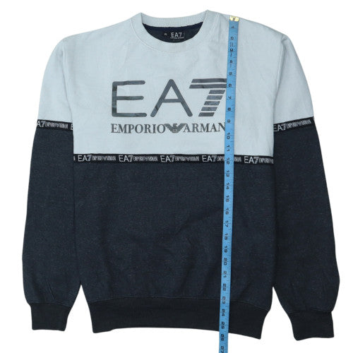 Emporio Armani EA7 Men's Blue XL Pullover Crew Neck Sweatshirt