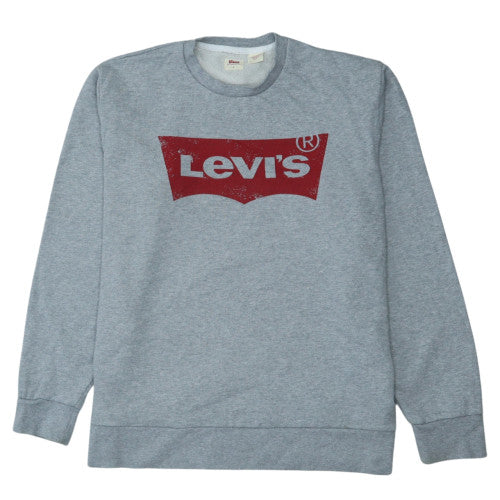 Levi's Men's Grey Logo Crew Neck Pullover Sweatshirt Size L