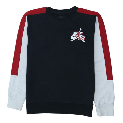 Nike Jordan Boys Black Red Crew Neck Sweatshirt 12-13 Years Cotton Blend