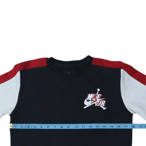 Nike Jordan Boys Black Red Crew Neck Sweatshirt 12-13 Years Cotton Blend