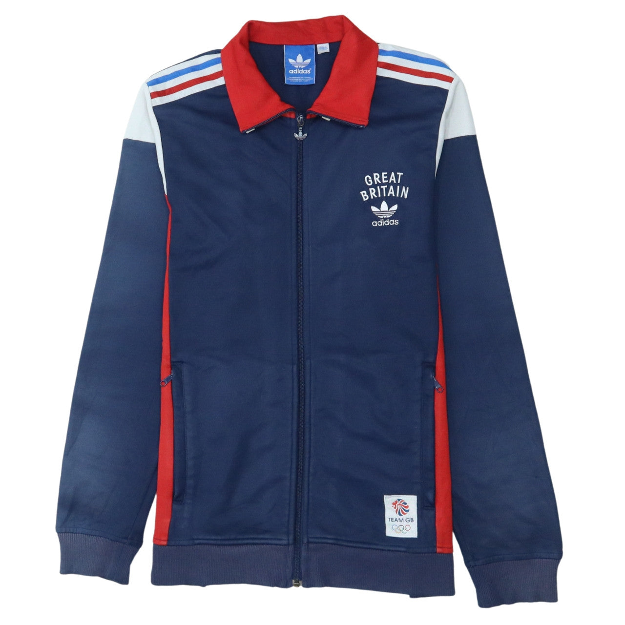 Adidas Men's Navy Red Great Britain Team GB Track Jacket L