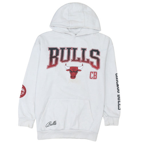 NBA Boys White Chicago Bulls Pullover Hoodie 13-14 Years Fleece Sweatshirt