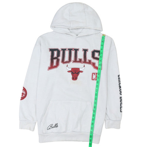 NBA Boys White Chicago Bulls Pullover Hoodie 13-14 Years Fleece Sweatshirt