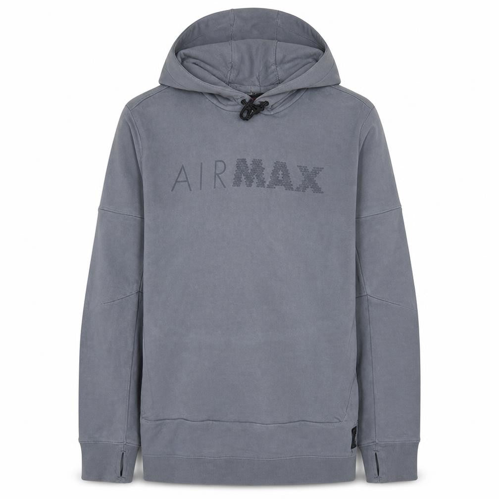 Front view of Nike Air Max Men's Grey Pullover Hoodie, size M