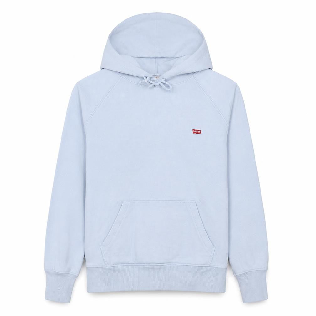 Front view of Levi's Women's Blue Pullover Hoodie Small Cotton Casual