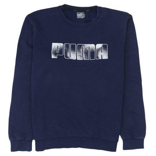 Puma Men Blue Pullover Sweatshirt L Regular Fit Crew Neck