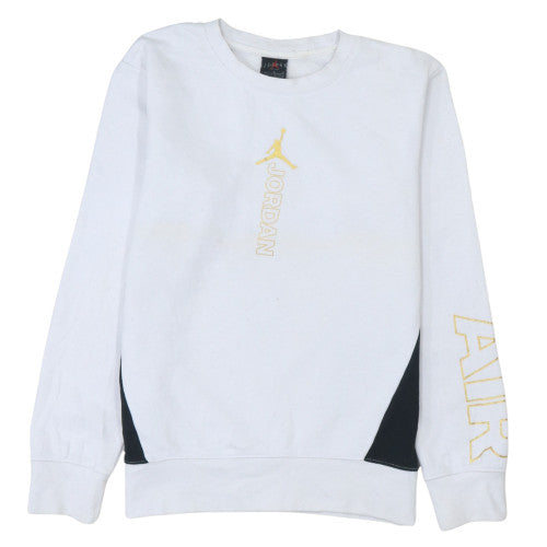 Nike Jordan Boys White Crew Neck Sweatshirt 12-13 Years Pullover Style