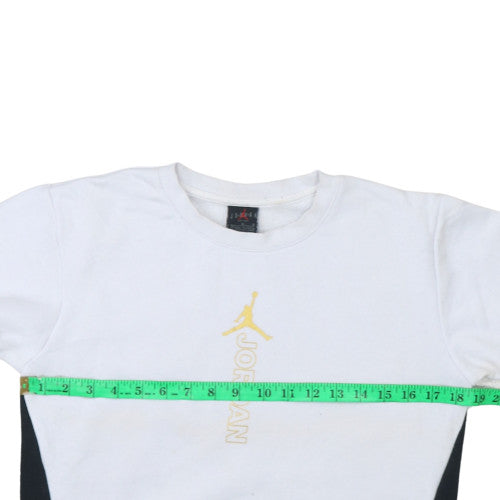 Nike Jordan Boys White Crew Neck Sweatshirt 12-13 Years Pullover Style