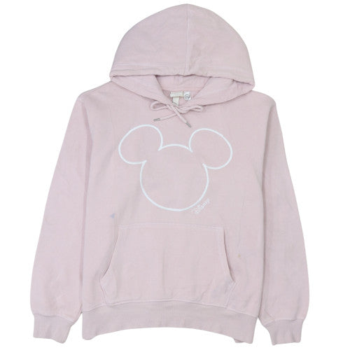 H&M Disney L.O.G.G. Pink Hoodie Women L Pullover Mickey Cotton