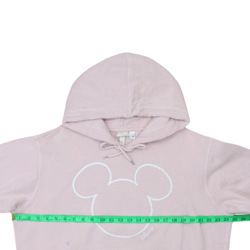 H&M Disney L.O.G.G. Pink Hoodie Women L Pullover Mickey Cotton