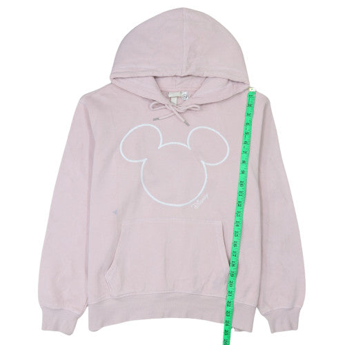 H&M Disney L.O.G.G. Pink Hoodie Women L Pullover Mickey Cotton