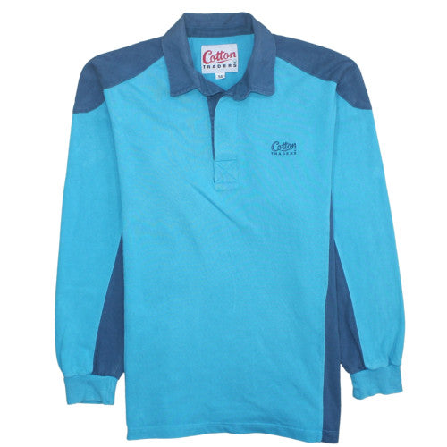 Cotton Traders Men’s Blue Collared Henley Sweatshirt Size M