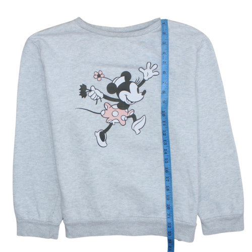 Disney Women Grey Minnie Mouse Pullover Sweatshirt L Casual