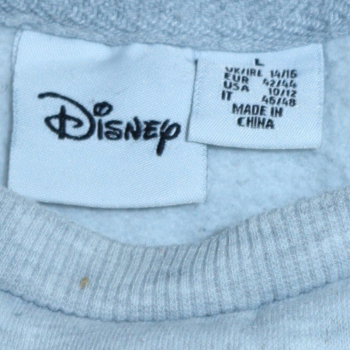 Disney Women Grey Minnie Mouse Pullover Sweatshirt L Casual