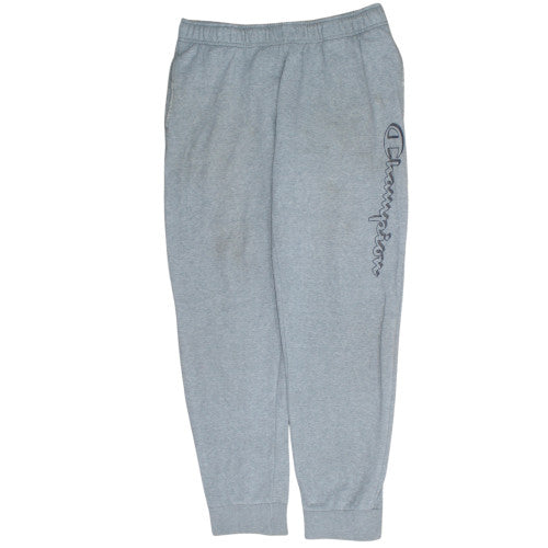 Champion Men's Grey Jogger Sweatpants L Regular Fit Fleece Trousers