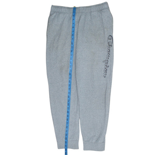 Champion Men's Grey Jogger Sweatpants L Regular Fit Fleece Trousers