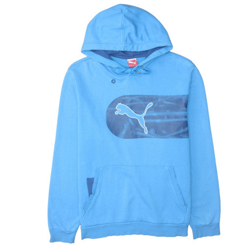 Puma Men's Blue XL Pullover Hoodie with Graphic Logo