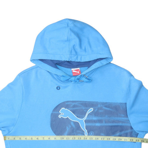 Puma Men's Blue XL Pullover Hoodie with Graphic Logo