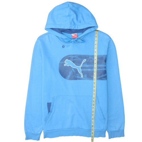 Puma Men's Blue XL Pullover Hoodie with Graphic Logo