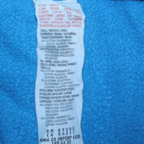 Puma Men's Blue XL Pullover Hoodie with Graphic Logo