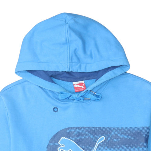 Puma Men's Blue XL Pullover Hoodie with Graphic Logo