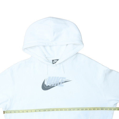Nike Men's White Pullover Hoodie L Logo Graphic Fleece Sweatshirt