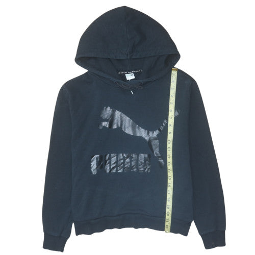 Puma Women's Black Pullover Hoodie Large Logo Sweatshirt