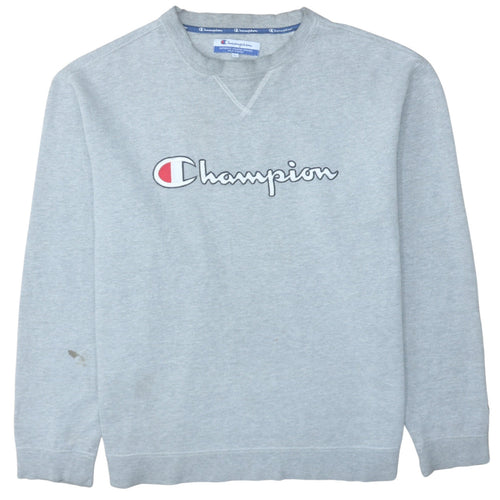 Champion Men's Grey Logo Pullover Sweatshirt Size L