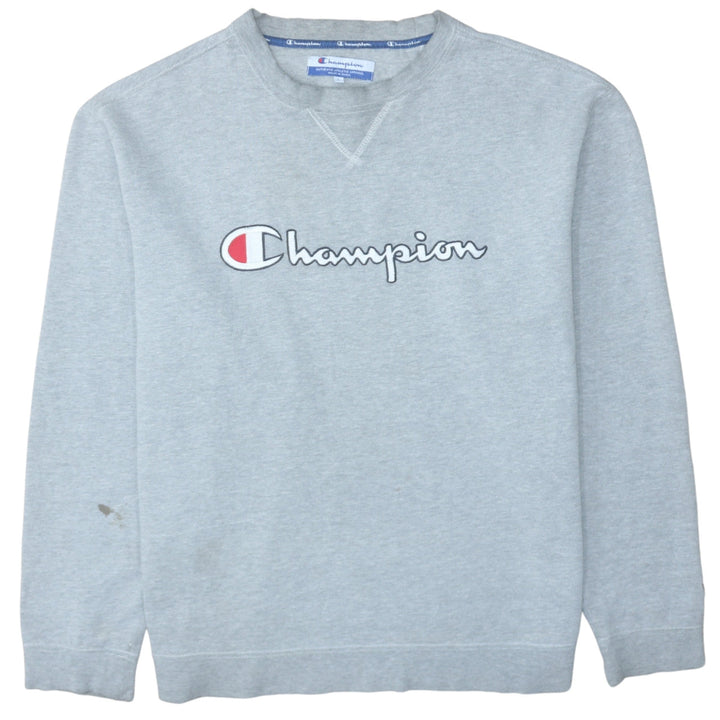 Champion Men's Grey Logo Pullover Sweatshirt Size L