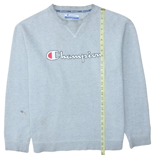 Champion Men's Grey Logo Pullover Sweatshirt Size L