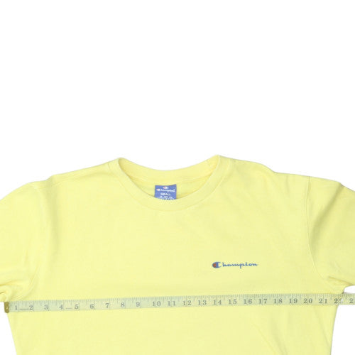 Champion Men's Yellow Crew Neck Pullover Sweatshirt Small