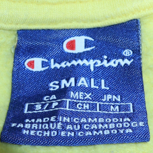 Champion Men's Yellow Crew Neck Pullover Sweatshirt Small