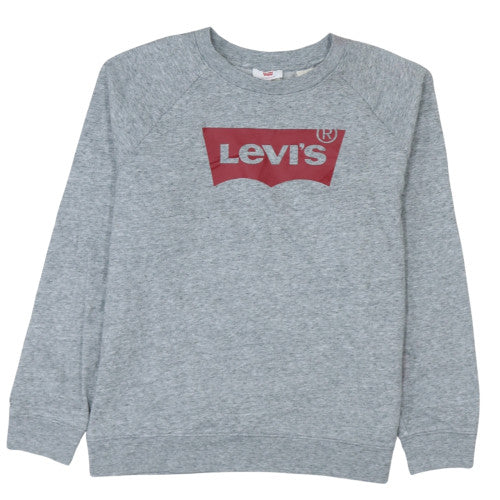 Levi's Men's Grey Crew Neck Graphic Logo Pullover Sweatshirt Size S