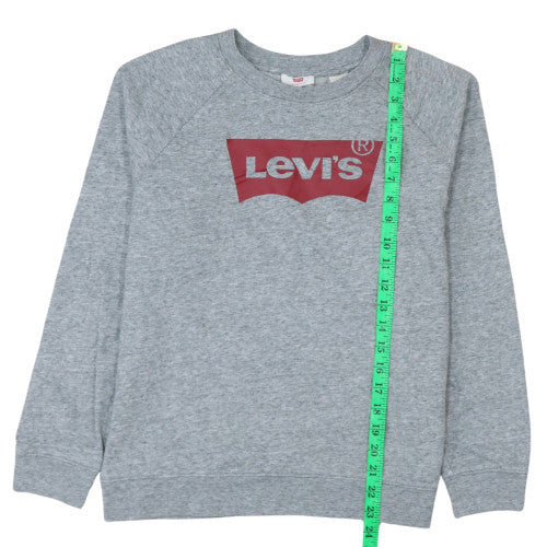 Levi's Men's Grey Crew Neck Graphic Logo Pullover Sweatshirt Size S