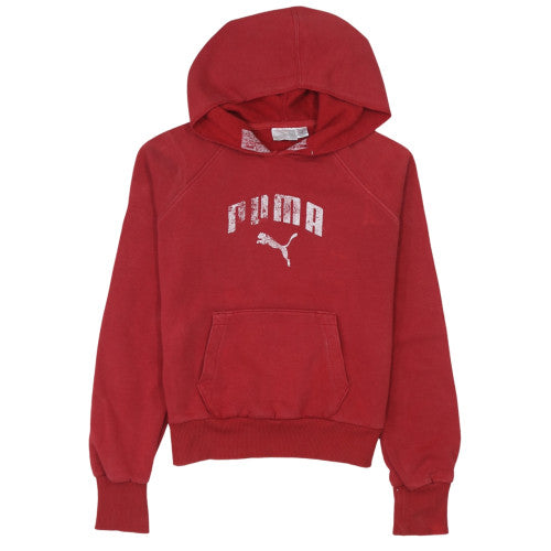 Puma Womens Red Pullover Hoodie Sweatshirt Size M Casual Logo