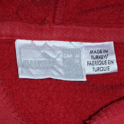 Puma Womens Red Pullover Hoodie Sweatshirt Size M Casual Logo