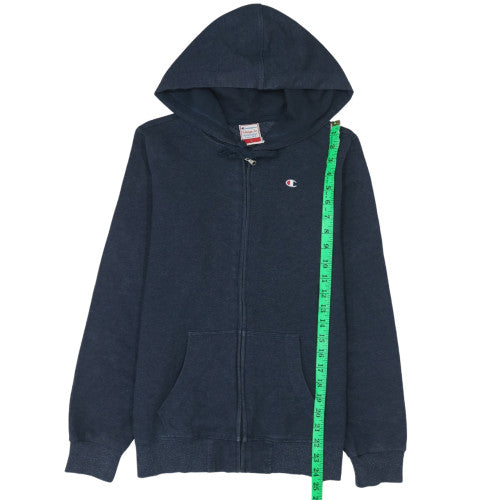 Champion Men's Blue Full Zip Hoodie Size L Heritage Fit Fleece