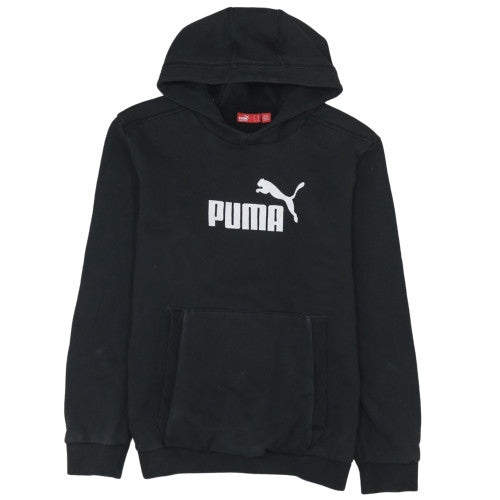 Puma Boys Black Pullover Hoodie 14 Years Logo Graphic Cotton Blend