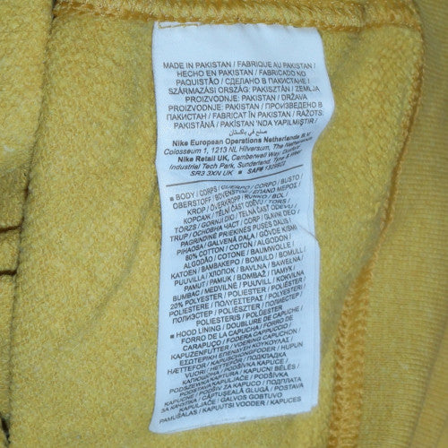 Nike Men's Yellow Pullover Hoodie Size S Fleece Sportswear