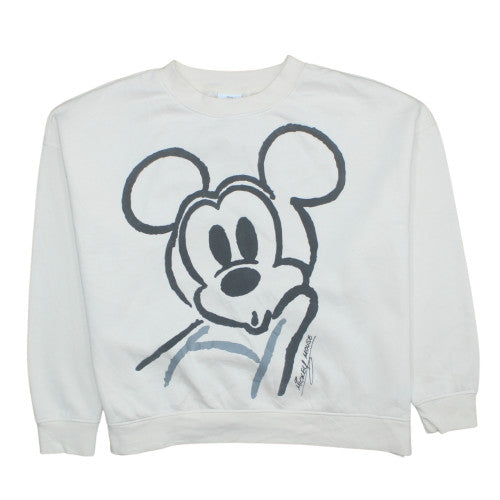 Primark Disney Women White Mickey Mouse Graphic Sweatshirt XL