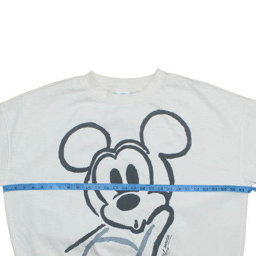 Primark Disney Women White Mickey Mouse Graphic Sweatshirt XL