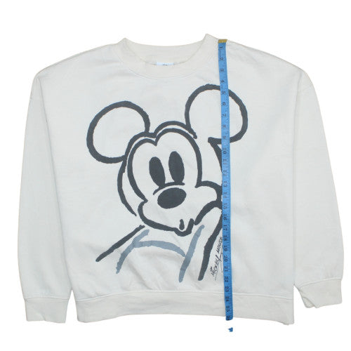 Primark Disney Women White Mickey Mouse Graphic Sweatshirt XL