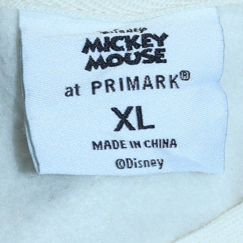 Primark Disney Women White Mickey Mouse Graphic Sweatshirt XL
