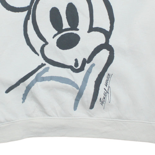Primark Disney Women White Mickey Mouse Graphic Sweatshirt XL
