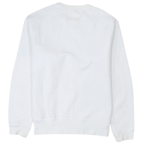 Nike Men's White M Crew Neck Logo Pullover Fleece Sweatshirt
