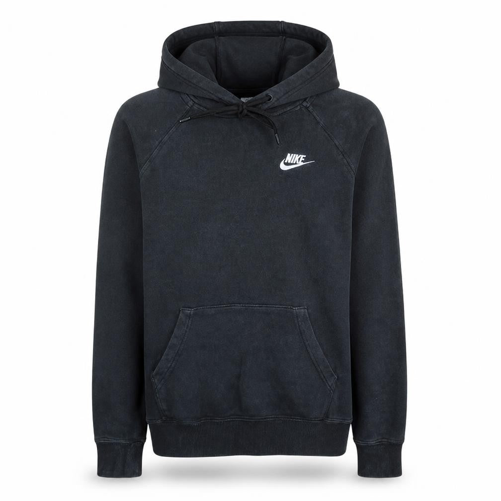 Front view of Nike Men's Black XS Pullover Hoodie with Logo and Kangaroo Pocket