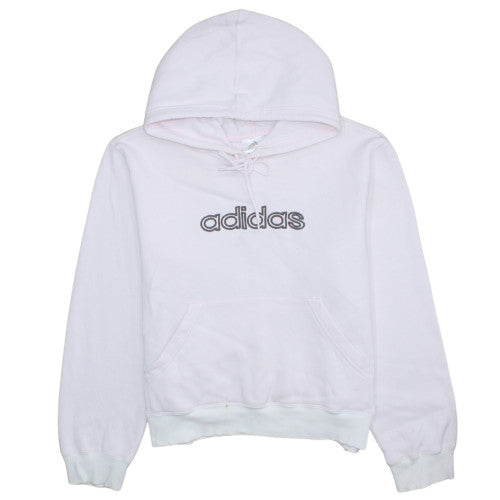 Adidas Womens Pink Pullover Hoodie Size 10 Cotton Blend Logo Sweatshirt
