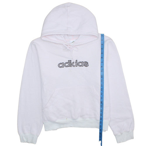 Adidas Womens Pink Pullover Hoodie Size 10 Cotton Blend Logo Sweatshirt