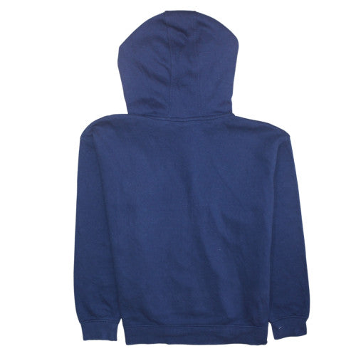 Disney Women Stitch Blue Pullover Hoodie L Graphic Print Cotton Blend
