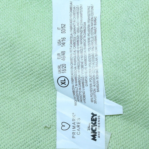 Disney Mickey & Friends Women's Green XL Pullover Sweatshirt